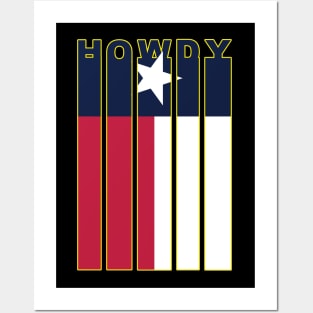 Howdy Texas Flag Posters and Art